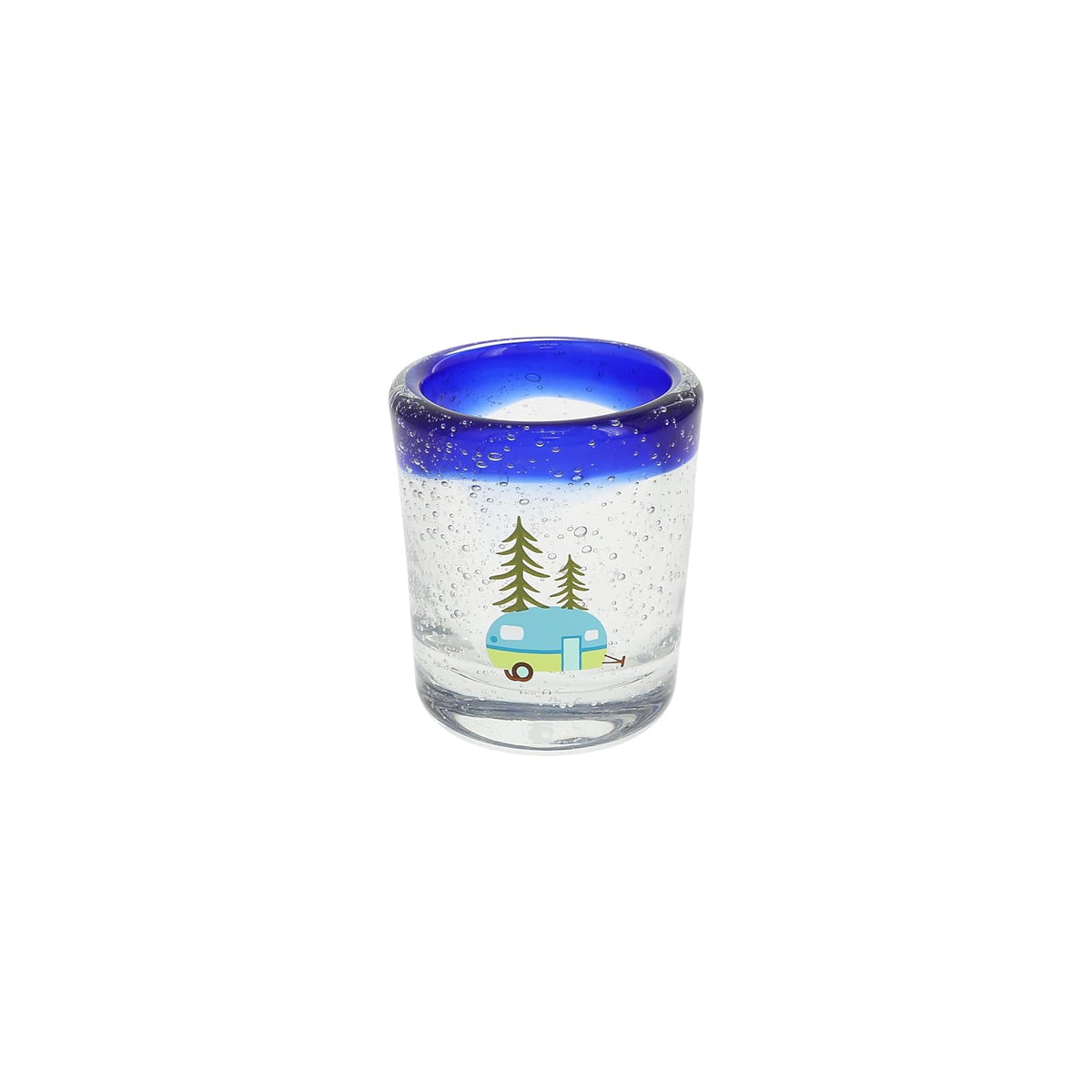 Pavilion Gift Company Drinking Cup, 2.5 Ounces, Clear, Blue, Green