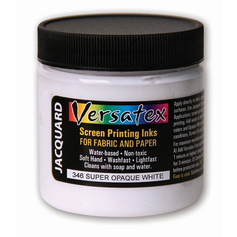 Versatex Print Ink by Jacquard, Semi-Transparent, Water-Based, 4oz Jar, Super Opaque White