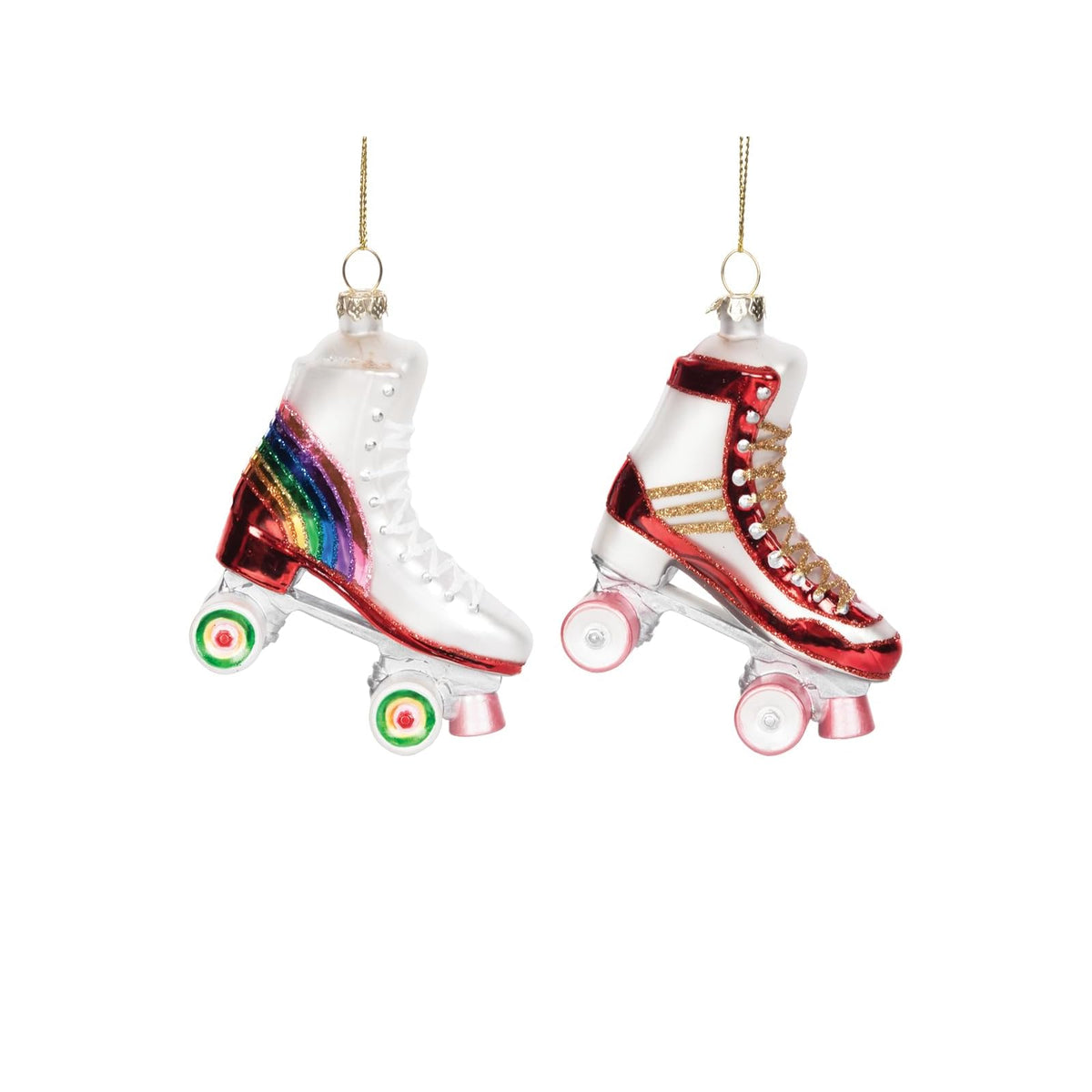 GALLERIE II Hanging Ornament, Rainbow, Red, Gold, Vintage