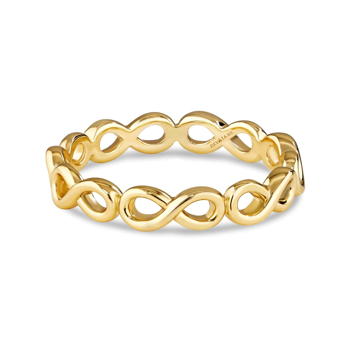 DEVATA Ring, 8, Gold Plated/Infinity Eternity LVR8231