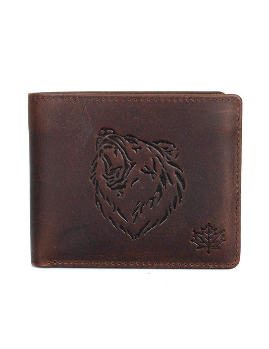 JYS Enterprise Karla Hanson Men's RFID Blocking Leather Wallet (Brown Bear)