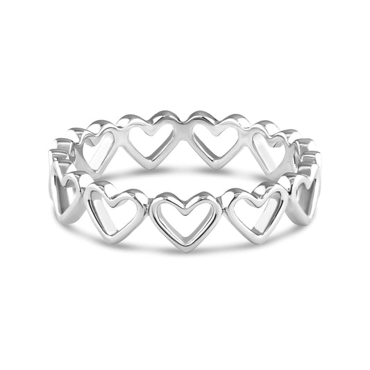 DEVATA Ring, 7, Silver 925/Open Heart Eternity LVM8251