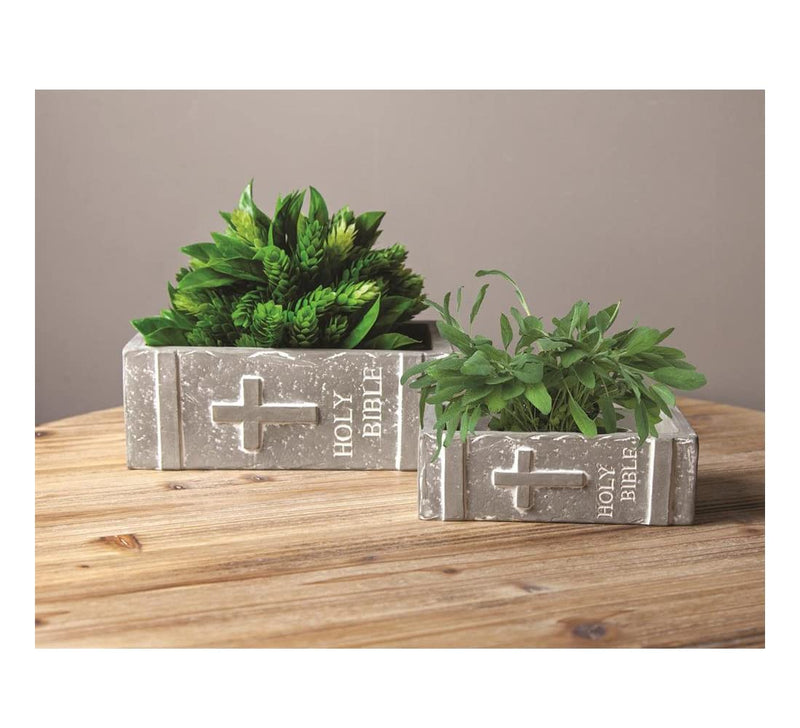 Manual ICINHB Holy Bible Planter, Set of 2