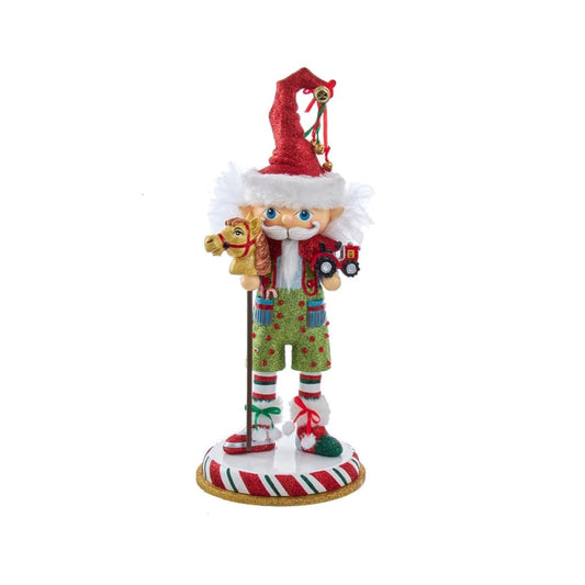 Kurt Adler Hollywood Nutcrackers Hollywood Elf with Hobby Horse Nutcracker, 15-Inches, Multi-Colored