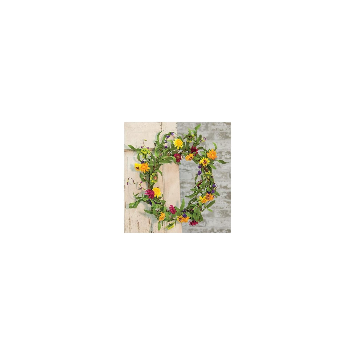 CWI Gifts Wreath, 18 inch, Mixed Prairie Daisy