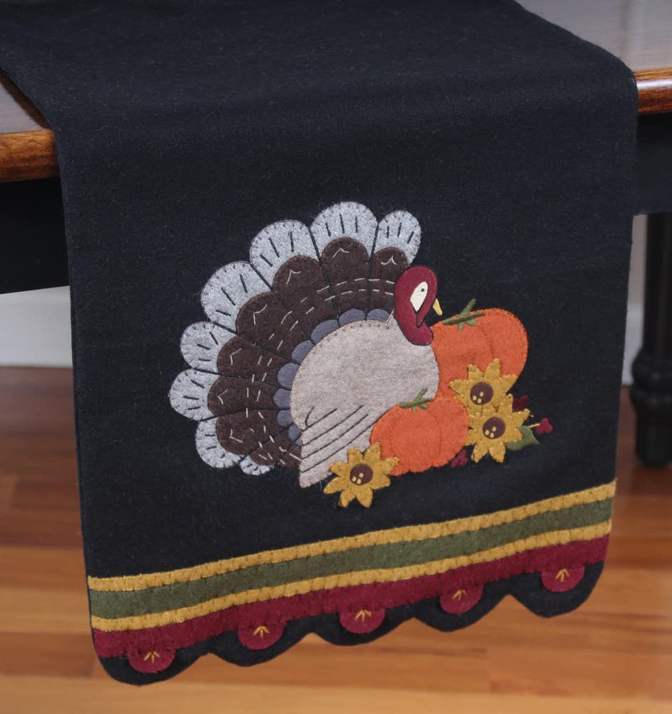 Home Collection by Raghu Turkey Time Wool Felt Table Runner, Multi