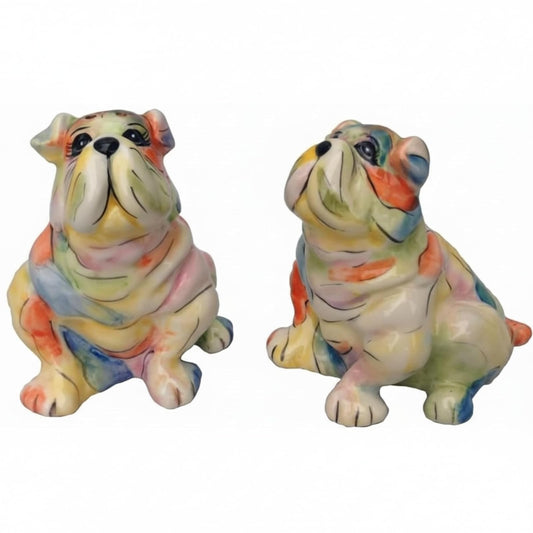 Blue Sky Clayworks Clayworks 3.5"X2.5"X3.5" Bulldog Salt & Pepper Set