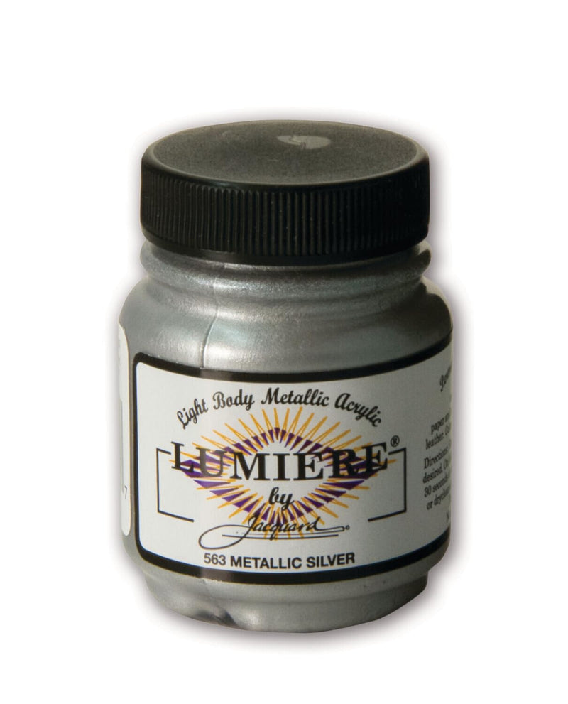 Jacquard Lumiere Metallic and Pearlescent Paint 2.25 Oz, 563 Metallic Silver