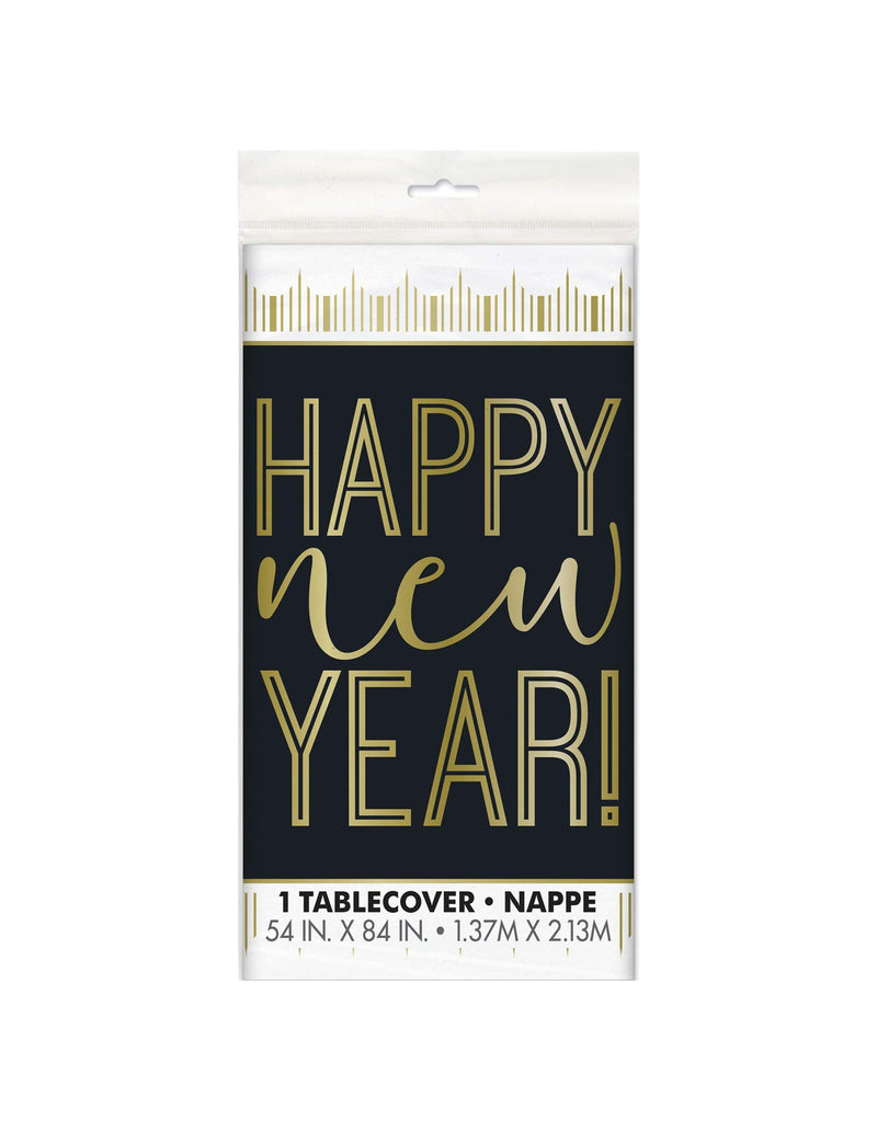 Happy New Years Rectangular Plastic Tablecover - 1 Pc