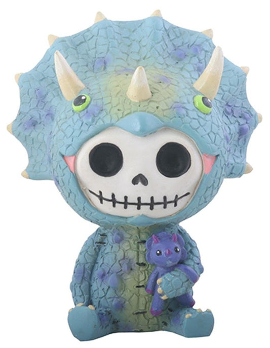 Pacific Trading SUMMIT COLLECTION Furrybones Spike Signature Skeleton in Triceratops Costume with Purple Dinosaur Doll
