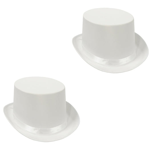 Beistle Bristle S60839-WAZ2 Satin Sleek Top Hats 2 Piece, OSFM, White