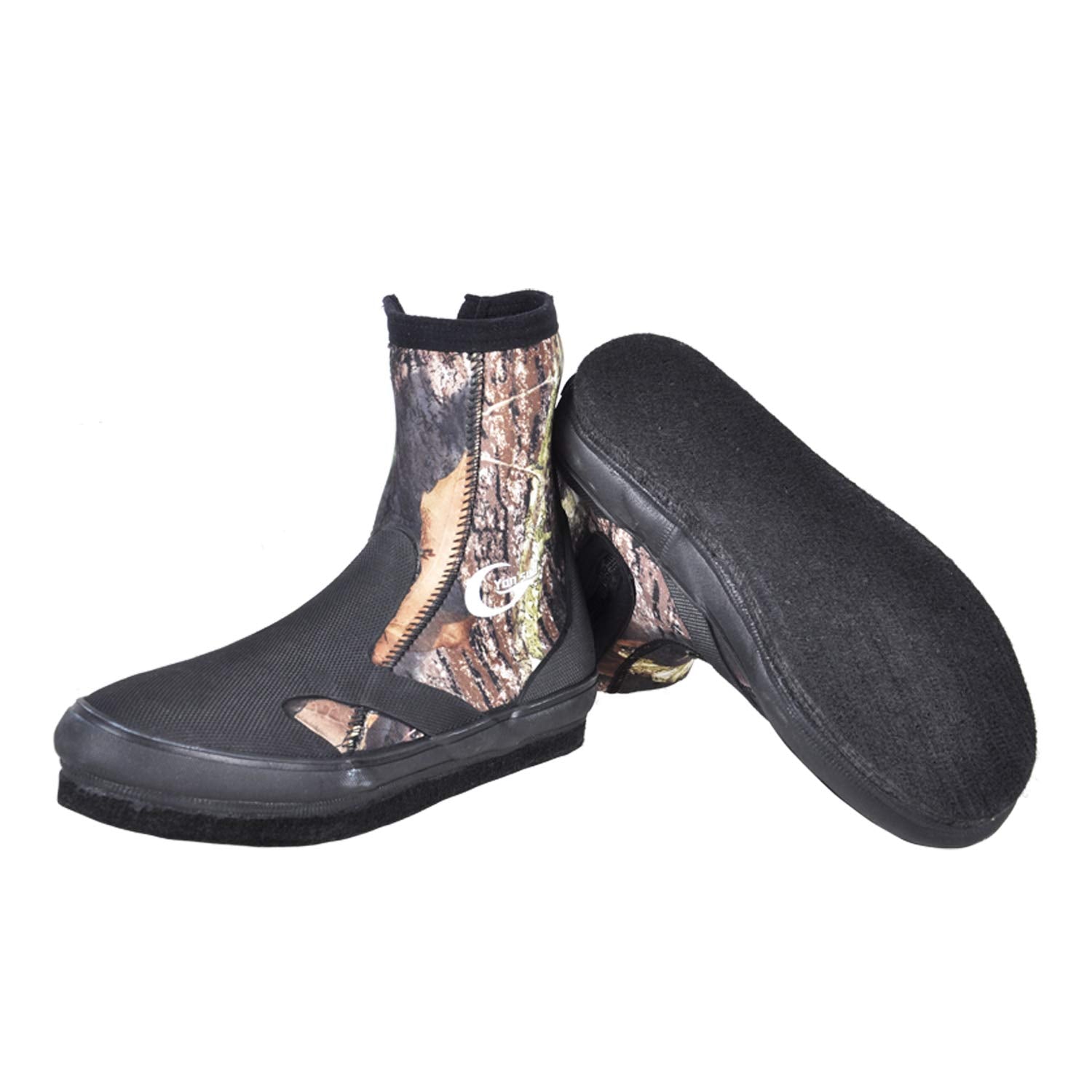 yonsub Neoprene 5mm Scuba Snorkeling Dive Boots Anti-Slip Rubber Sole Keep Warm Water Sports Shoes (Camouflage Steel Nail Shoe on Reef, 11)