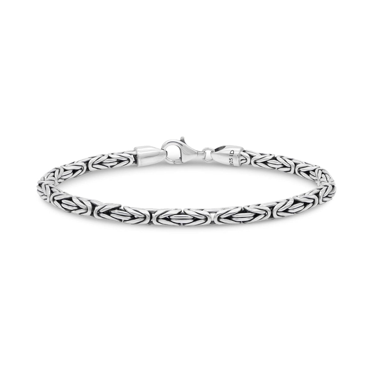 DEVATA Bracelet, 6.5 Inches, Silver 925 Byzantine Chain (4mm)