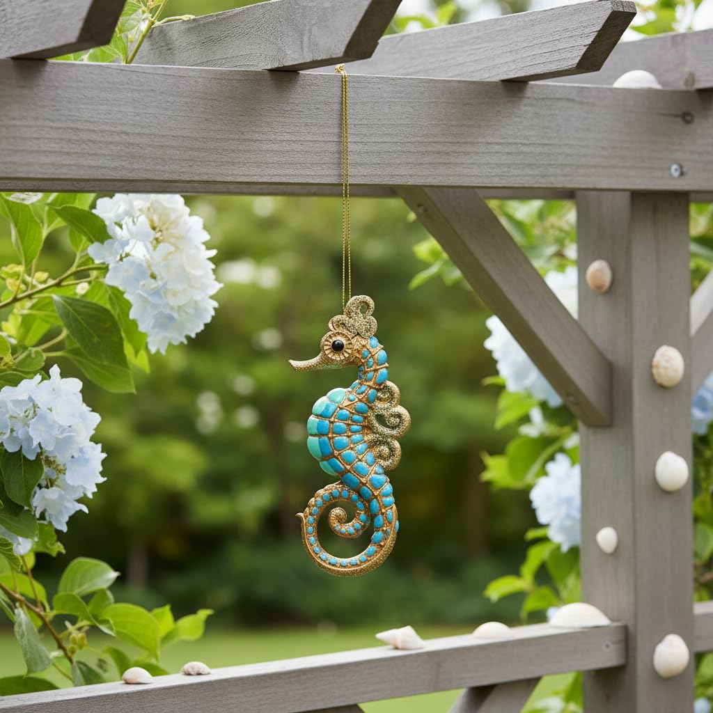Comfy Hour Winter Holiday Home Collection Resin Ocean Wild Animal Seahorse Christmas Tree Ornaments