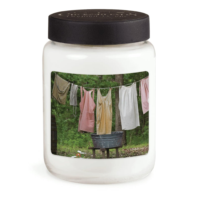 CROSSROADS ORIGINAL DESIGNS Hanging Laundery Lemongrass and Lavender Scented Jar Candle, 26 Oz, Home Fragrance