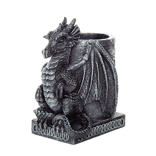 Pacific Trading Giftware PTC 4.5 Inch Medieval Dragon Statue Figurine Desk Top Utility Holder
