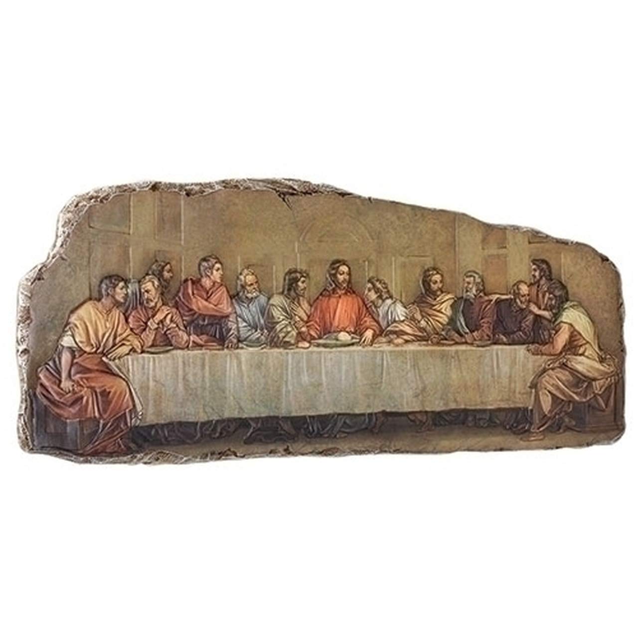 Roman The Last Supper Exposed Edged 18.5 Inch Resin Stone Wall Plaque