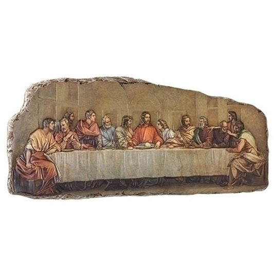 Roman The Last Supper Exposed Edged 18.5 Inch Resin Stone Wall Plaque