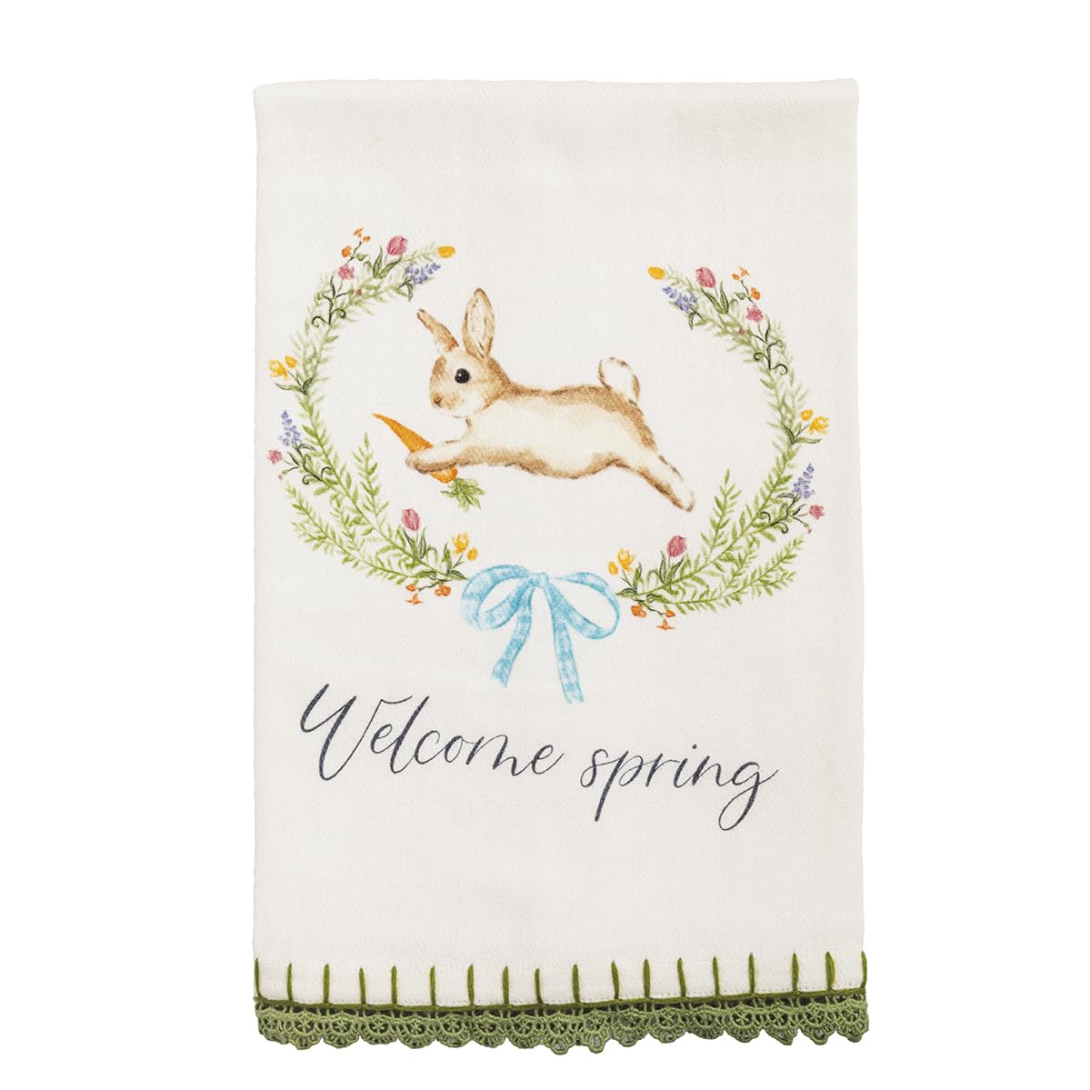 Mud Pie Towel, 26" x 16 1/2", Welcome Spring