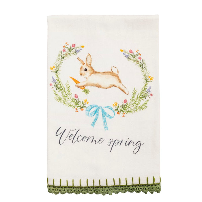 Mud Pie Towel, 26" x 16 1/2", Welcome Spring
