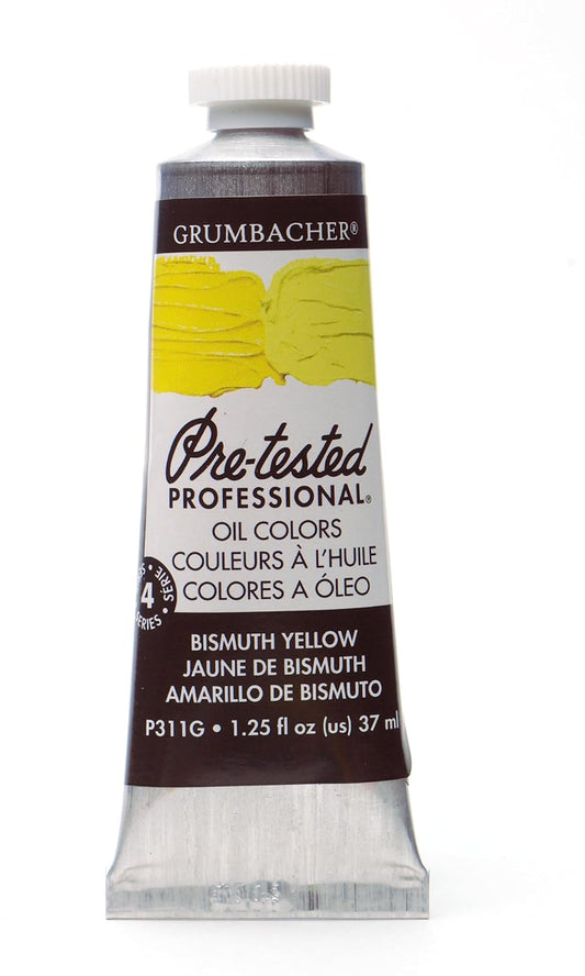 Grumbacher Pre-Tested Oil Paint, 37ml/1.25 oz., Bismuth Yellow (P311G)