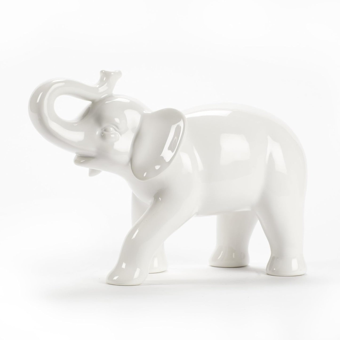 Abbott Collection  Ceramic Elephant Figurine, White (Large)