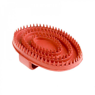HORZE Rubber Curry Comb - Red - One Size