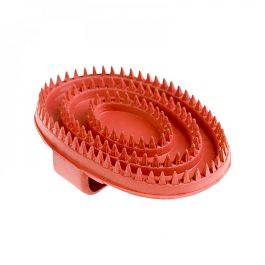 HORZE Rubber Curry Comb - Red - One Size