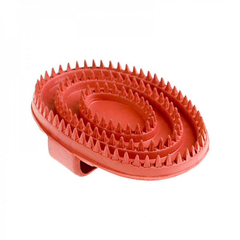 HORZE Small Rubber Curry Comb - Red - One Size