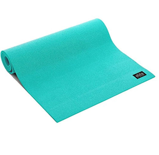 AGM Group Aeromat Elite Yoga/Pilates Mat 6mm (1/4") Thick, phthalates-Free PVC (Sea Glass Green)