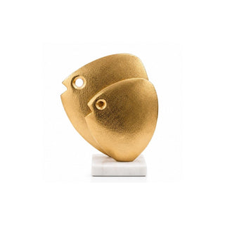 Modern Day Accents Sculpture, 11"H x 9"L x 4"D, Gold & White