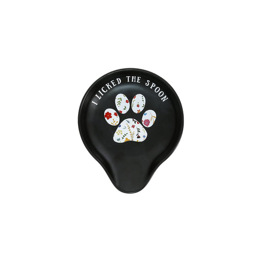 Pavilion Gift Company Spoon Rest, 5.5", Black, White, Yellow, Blue
