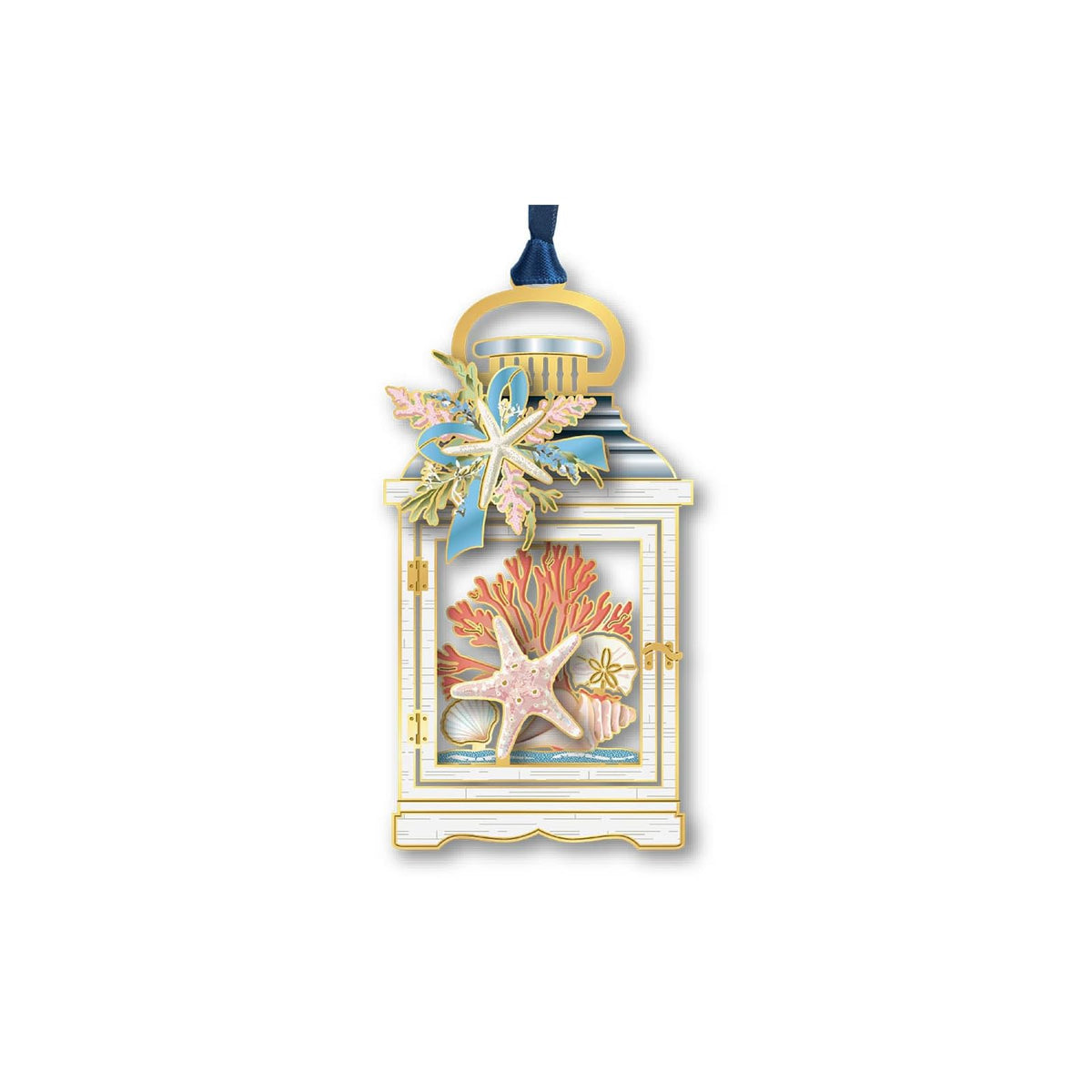 Beacon Design Hanging Ornament, 3.5" x 1.8", 24kt Plated Gold, Digitally Printed