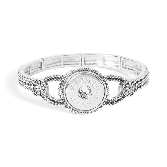 TGB Brands Ginger Snaps Stretch 1-Snap Bracelet | Interchangeable & Adjustable Snap Jewelry Collection | Button Charms for Necklaces, Bracelets & Rings | Standard Size | SN95-33