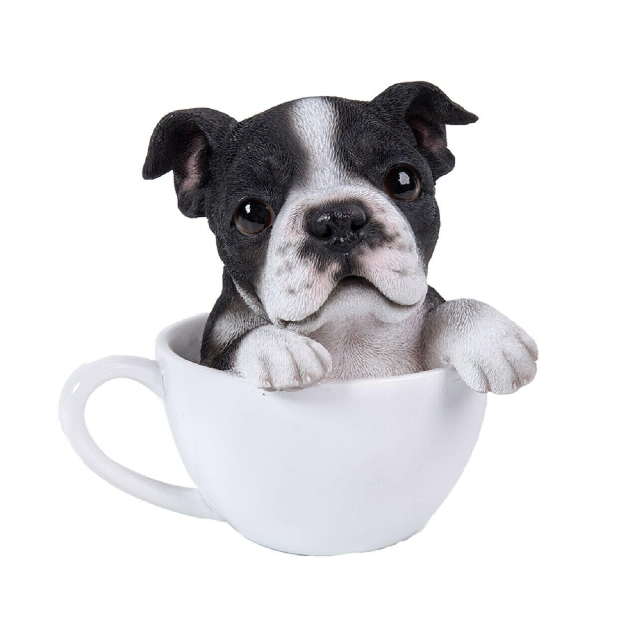 Pacific Trading Giftware Adorable Teacup Pet Pals Puppy Collectible Figurine 5.75 Inches (Boston Terrier)