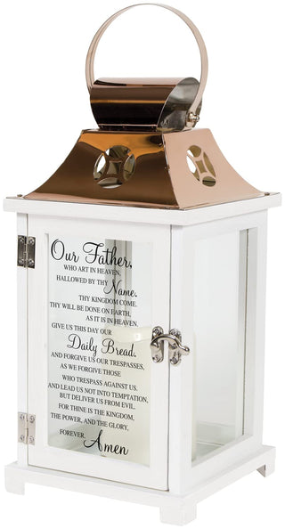 Carson Our Father Lord's Prayer Flameless Candles Copper Lantern