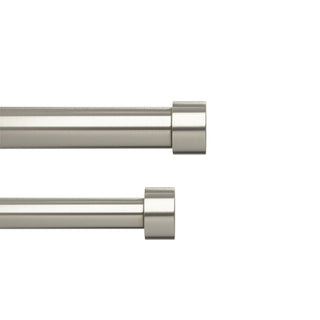 Umbra Cappa Double Curtain Rod - Modern Telescopic Curtain Rod 36-66 Nickel / Steel