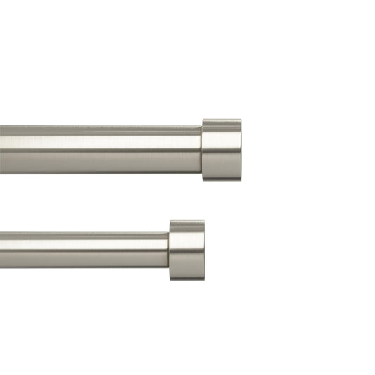 Umbra Cappa Double Curtain Rod - Modern Telescopic Curtain Rod 36-66 Nickel / Steel