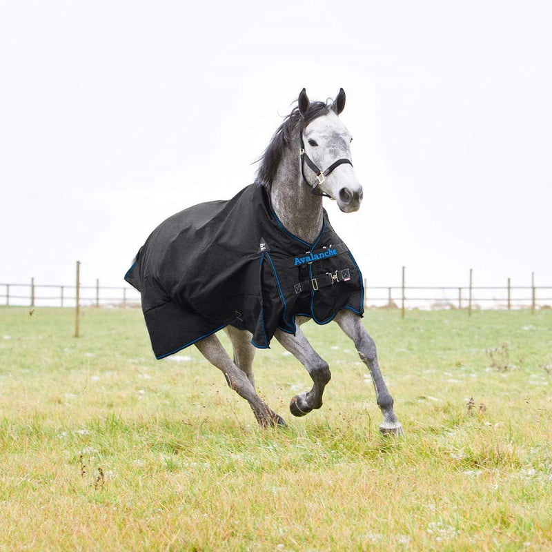 Horze Avalanche 1200D Ripstop High Neck Lightweight Waterproof Horse Turnout Rain Sheet (No Fill) - Peacoat Dark Blue - 72