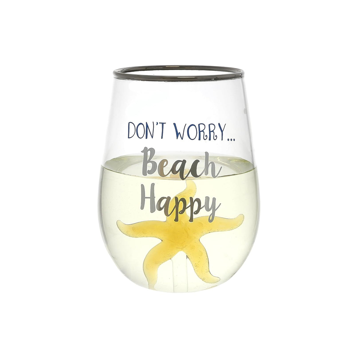 Pavilion Gift Company Drinking Cup, 19 Ounces, Yellow, Silver, Clear