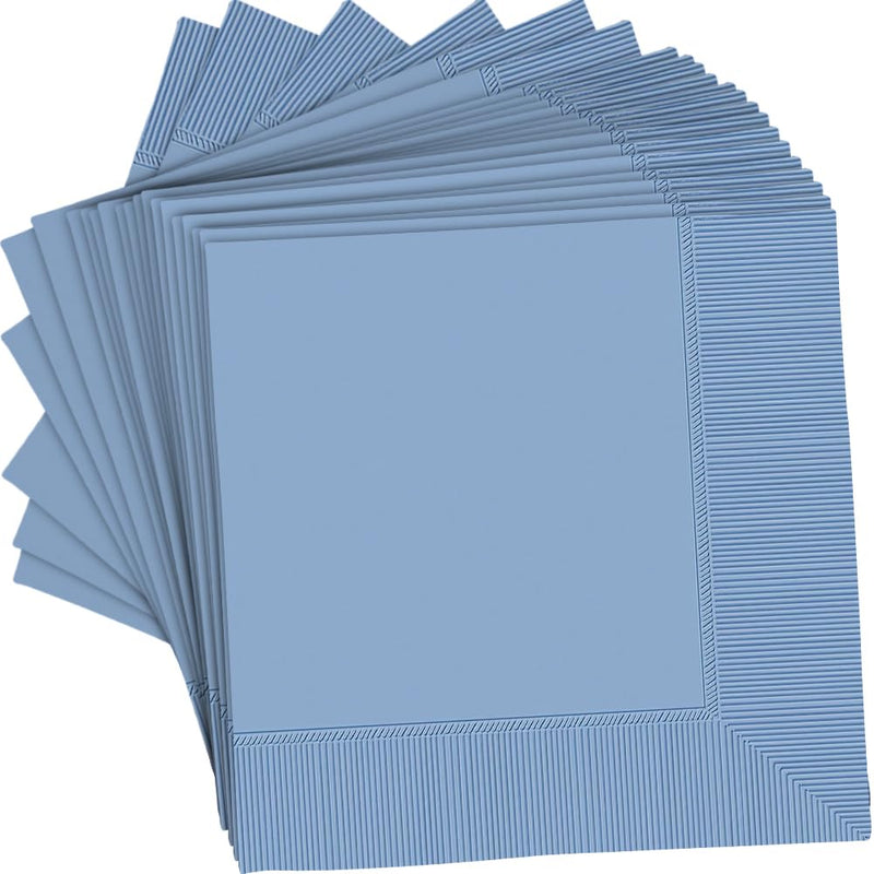 Elegant Pastel Blue 2-Ply Beverage Napkins - 5&quot; x 5&quot; (Pack of 40) - Soft, Absorbent &amp; Durable - Ideal for Events, Parties &amp; Celebrations