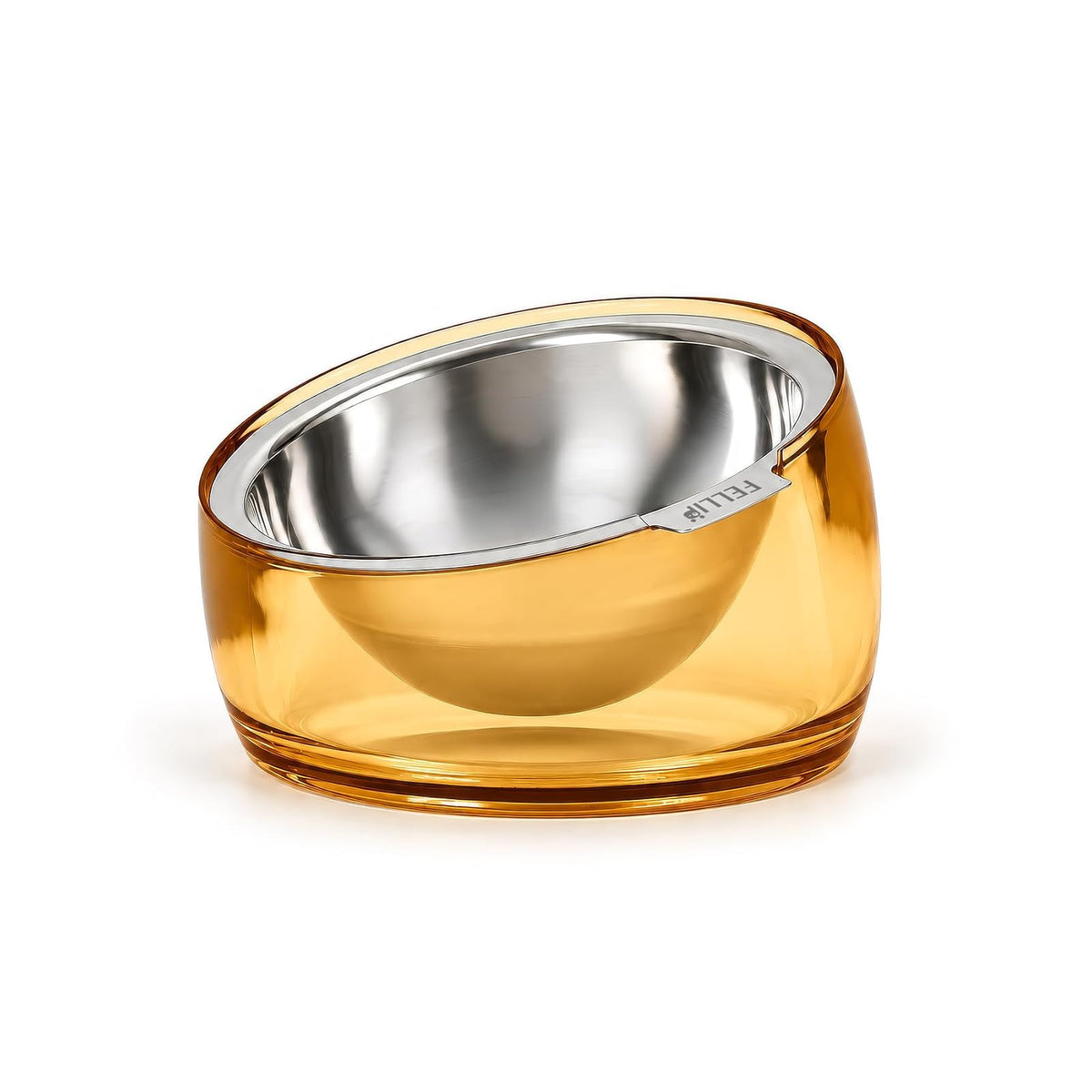 Felli Pet Feeder, 1.5 Cups Oval Dish, Gold