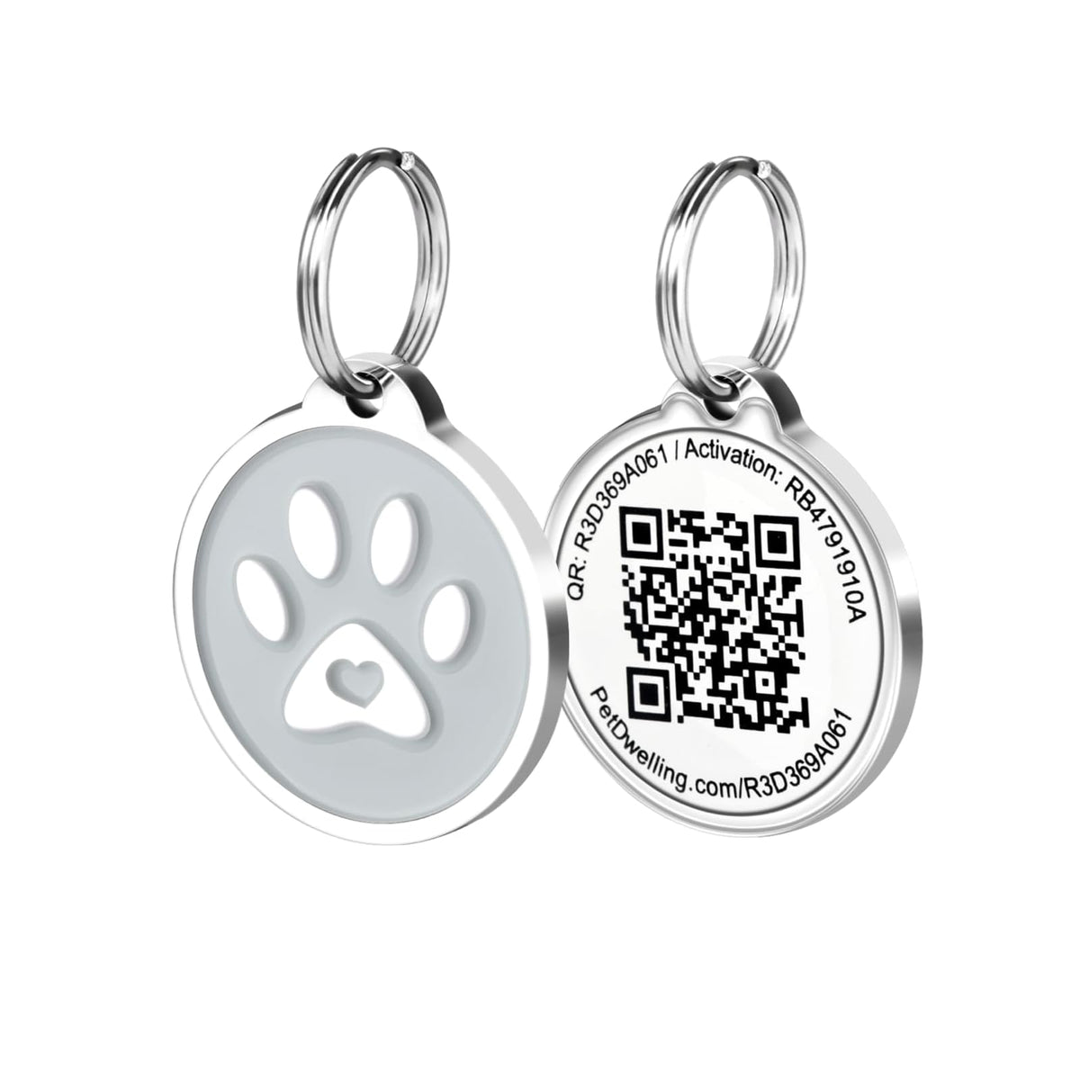 Pet Dwelling Label, 1.14 inches diameter, Gray Paw