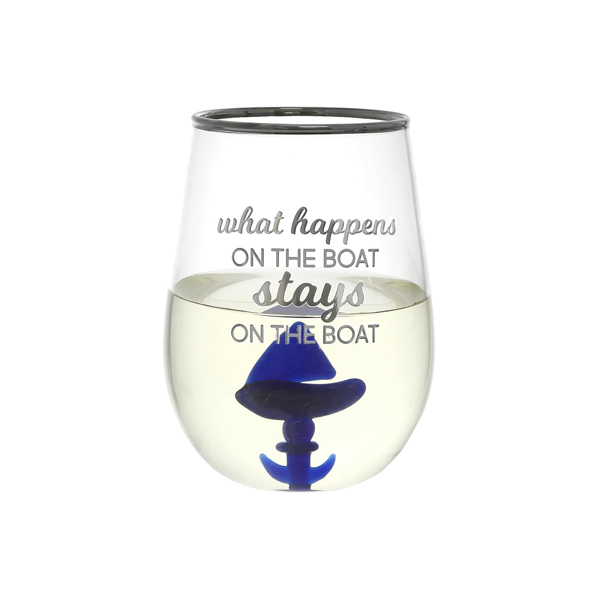 Pavilion Gift Company Drinking Cup, 19 Ounces, Blue, Silver, Clear