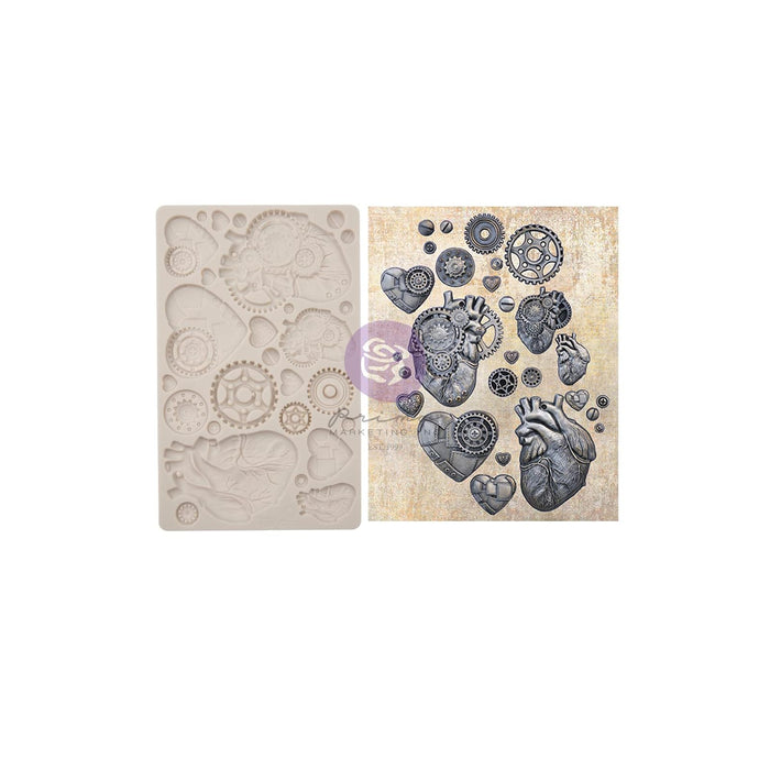 PRIMA MARKETING INC Craft Mold, Finnabair Moulds - Steampunk Hearts - 5"x8", Fin