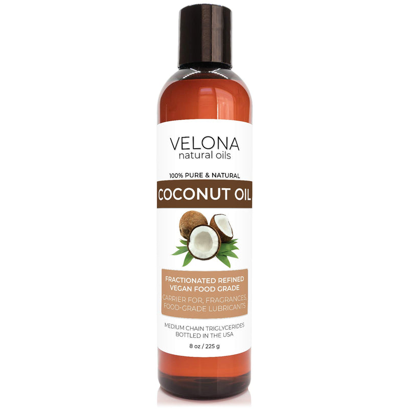 velona Coconut Oil 8 oz | 100% Pure and Natural Carrier Oil | Fractionated, Ultra Refined | Skin, Face, Body, Hair Care | Use Today - Enjoy Results