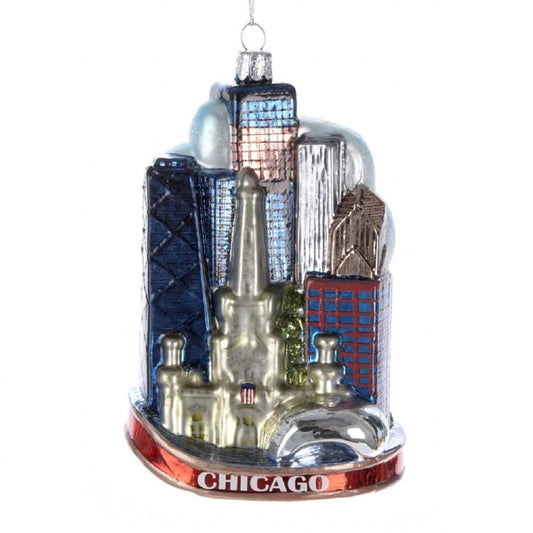 Kurt Adler 5-Inch Glass "Chicago City" Ornament