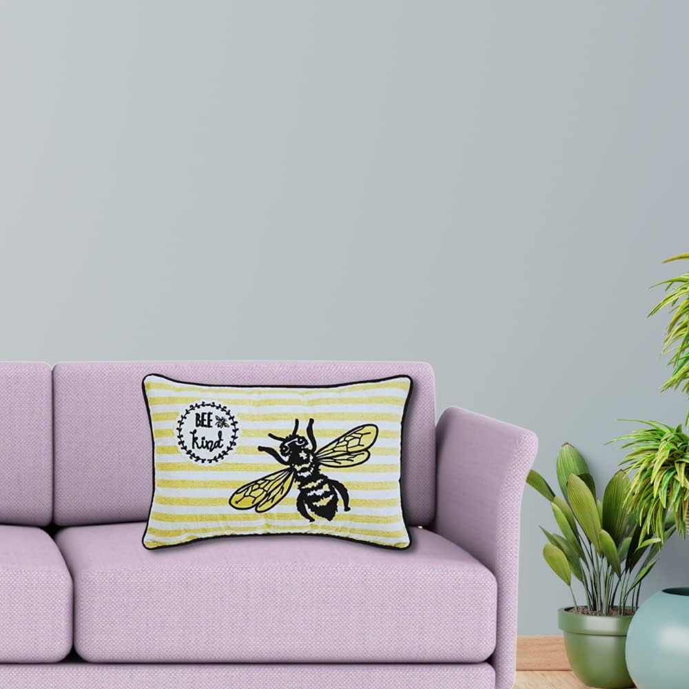 Comfy Hour Spring Is Here Collection Spring Bee Kind Accent Pillow Throw Pillow Decorative Cushion, 20"x13", Polyester