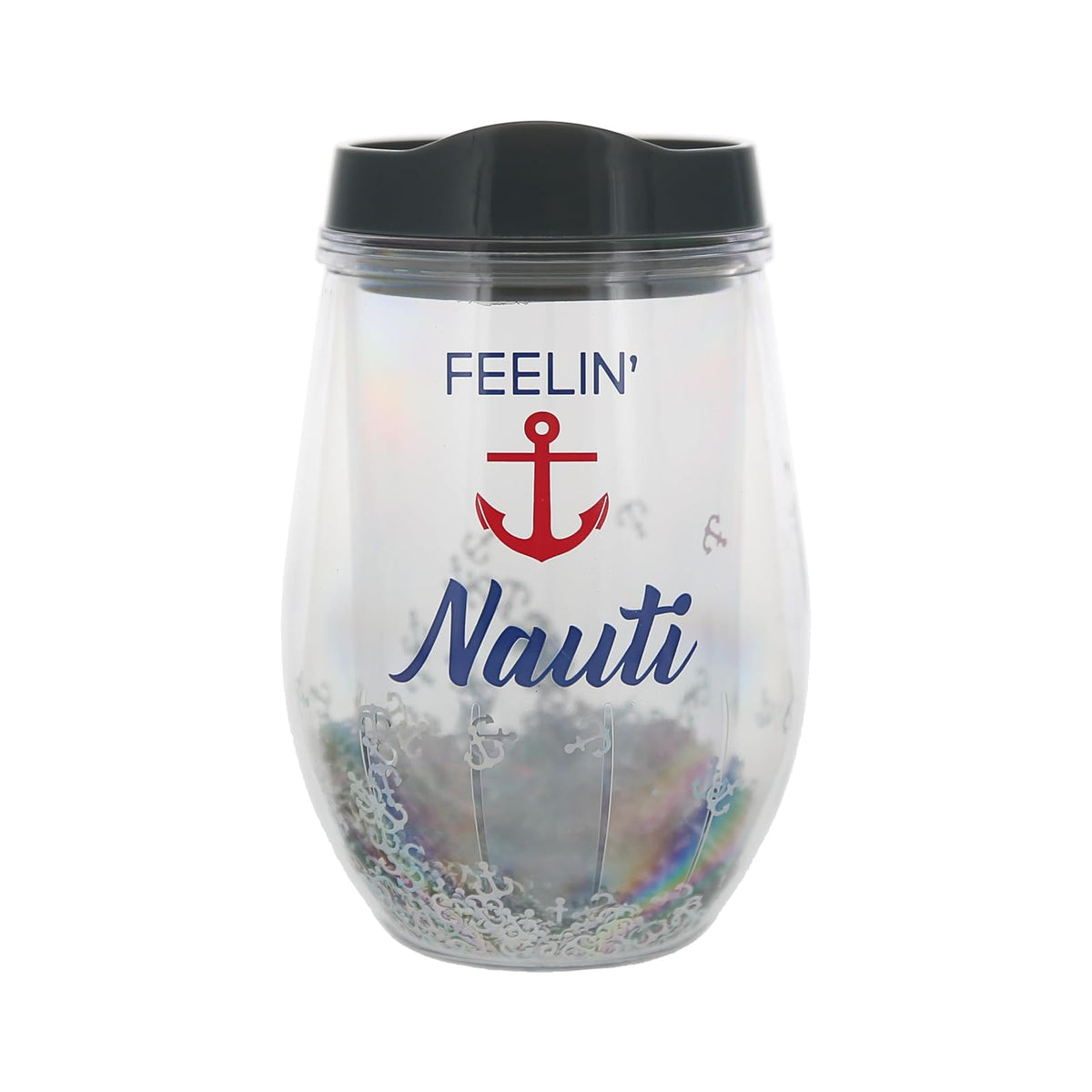 Pavilion Gift Company Drinking Cup, 12 Ounces, Blue, red, and silver