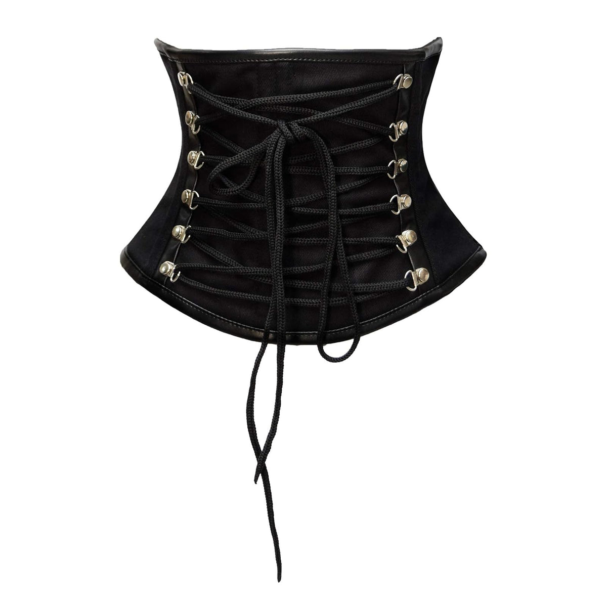 luvsecretlingerie Corset, Large, Black Cotton Zip- (for Short Torso-fit Well for